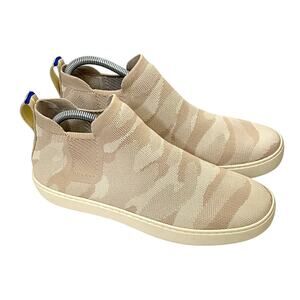 Rothy's High Top Slip On Stretch Casual Sneaker Tan Cream Camo Size 10.5